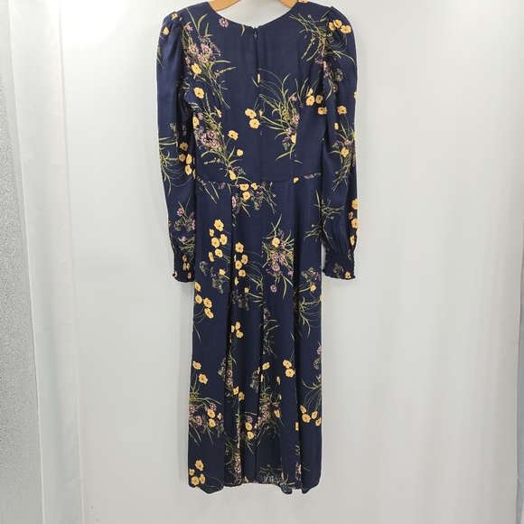 Reformation‎ Wallflower Dress Navy Floral Long Sleeve - Picture 12 of 16